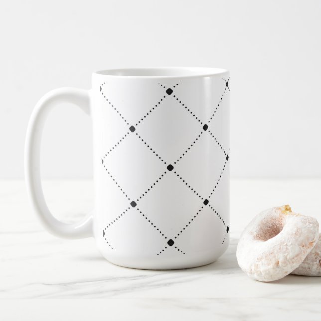 Cute simple design black punkter elegant cafe mugg (Med munk)