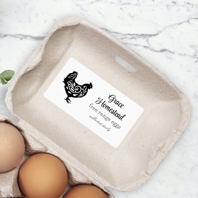 Cute Simple Farm Chicken Egg Carton Fraktsedel (Skapare uppladdad)