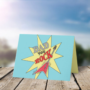 Cute Simple Fars dag Rock n Roll Guitar Kort