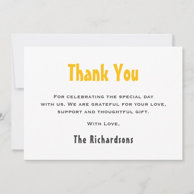 Cute Simple First Resa runt Sol 1:a födelsedagen Tack Kort (Framsida)