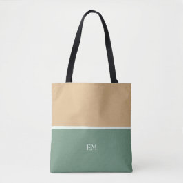 Cute Simple Grönt Monogram Initialer Tygkasse