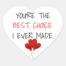 Cute Simple Heart-bubblor Best Choice Valentiness Hjärtformat Klistermärke