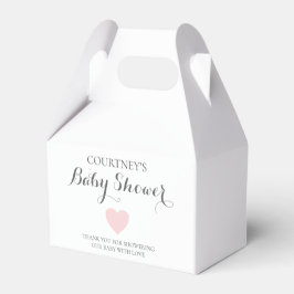 Cute Simple Heart Girl Rosa Baby Shower Presentaskar