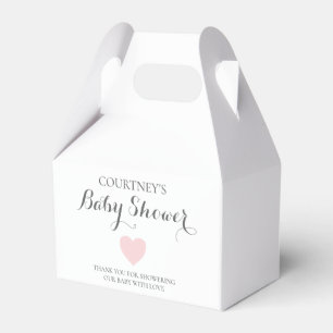Cute Simple Heart Girl Rosa Baby Shower Presentaskar