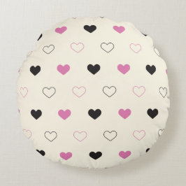 Cute Simple Heart Pattern Rund Kudde