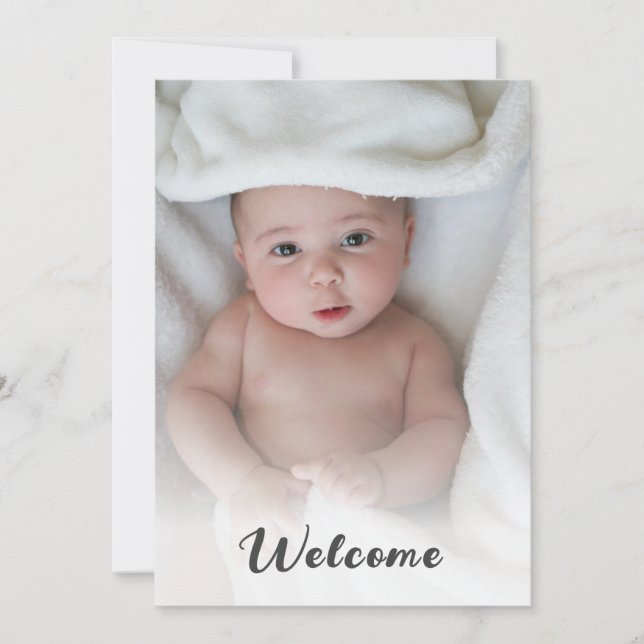 Cute Simple Hej Baby Anpassningsbar Photo Newborn  Meddelande (Framsida)