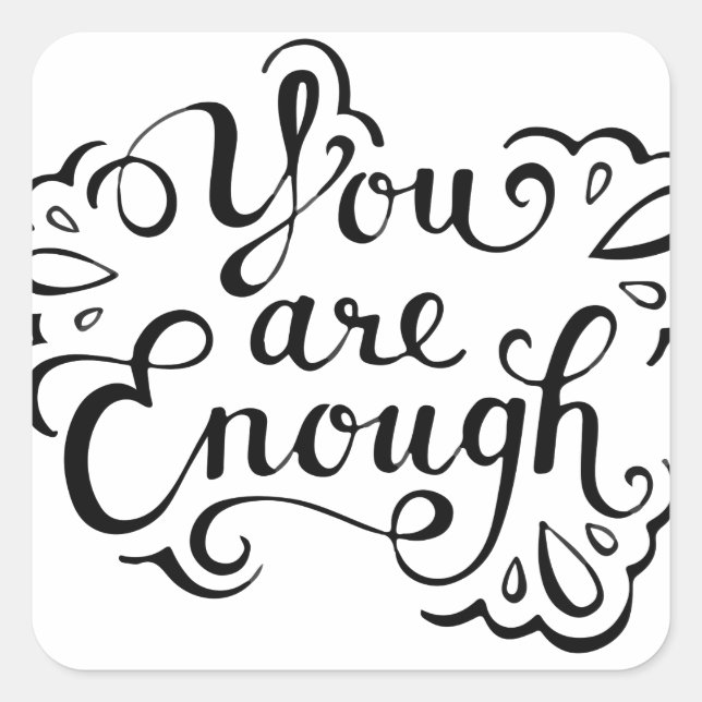 Cute Simple Inspirational Quote Fyrkantigt Klistermärke (Framsida)
