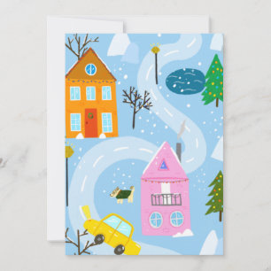 Cute Simple jul Winter Snowfall-Helgdag Card Julkort