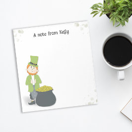 Cute Simple Leprechaun St. Patrick Day Grönt Anteckningsblock