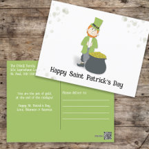 Cute Simple Leprechaun St. Patrick Day Grönt