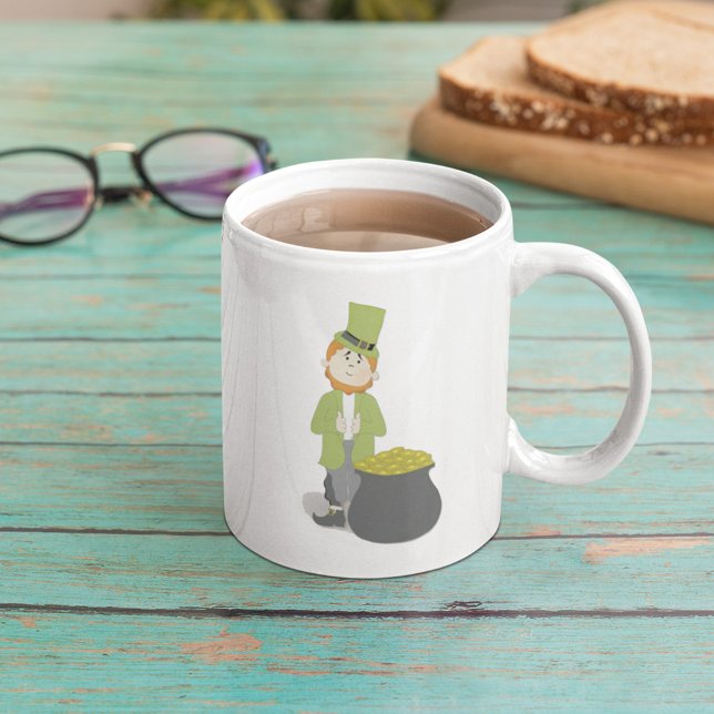 Cute Simple Leprechaun St. Patrick's Day Kaffemugg (Skapare uppladdad)