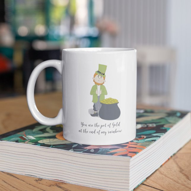 Cute Simple Leprechaun St. Patrick's Day Whimsical Kaffemugg (Skapare uppladdad)