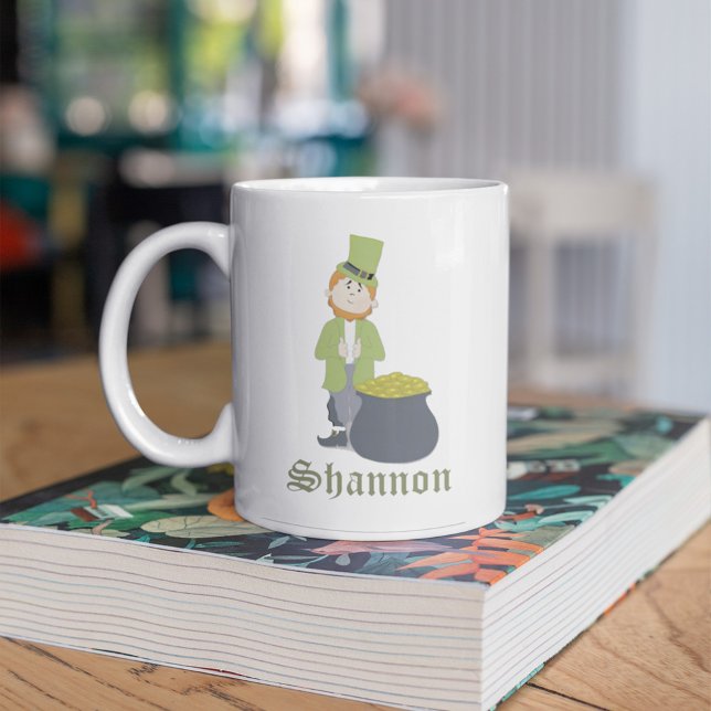 Cute Simple Leprechaun St. Patrick's Day Whimsical Kaffemugg (Skapare uppladdad)