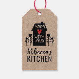 Cute Simple made made with Kärlek Kraft Gift Märkr Presentetikett