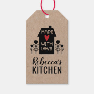 Cute Simple made made with Kärlek Kraft Gift Märkr Presentetikett