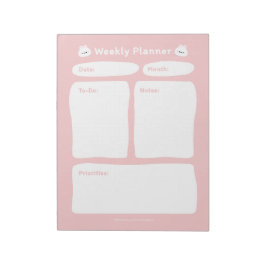Cute Simple Minimalist Weekly Planner Anteckningsblock
