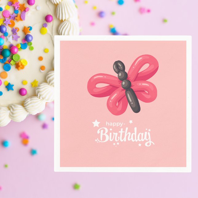 Cute Simple Modern Birthday Girl Pappersservett (Skapare uppladdad)