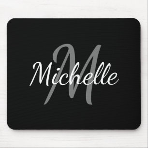 Cute Simple Modern Black and White Monogram Musmatta