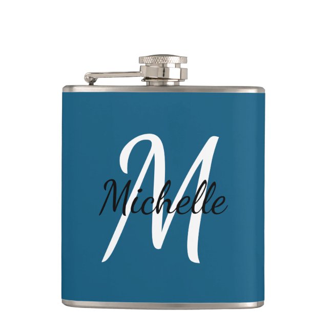 Cute Simple Modern Blue Monogram Fickplunta (Framsidan)
