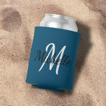 Cute Simple Modern Blue & White Monogram-mall