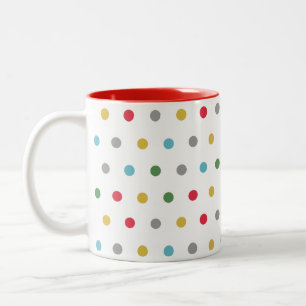 Cute Simple Modern Colorful Polka dots Två-Tonad Mugg