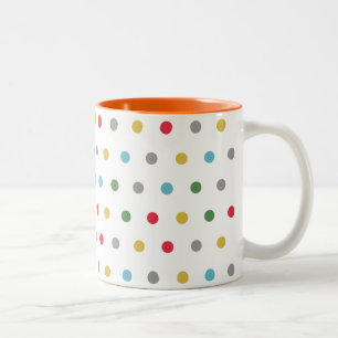 Cute Simple Modern Colorful Polka dots Två-Tonad Mugg
