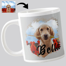 Cute Simple Modern Grunge One-of-a-naturd Hund äls Jumbo Mugg