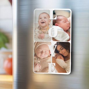 Cute Simple Multi Photo Keepsak Modern Elegant Mor Magnet