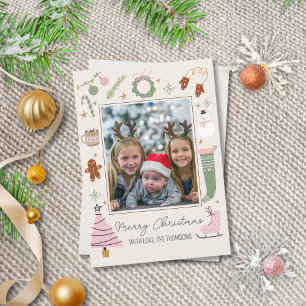 Cute Simple Mysigt Pastel-julfoto Julkort