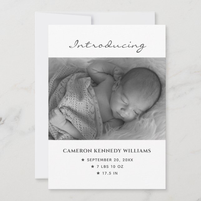 Cute Simple Newborn Anpassningsbar Foto Hej Baby B Meddelande (Framsida)
