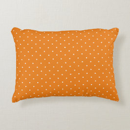 Cute Simple Orange and White Polka dots Prydnadskudde