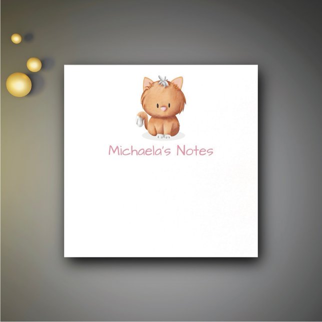 Cute Simple Orange Cat Post-it Block (Skapare uppladdad)