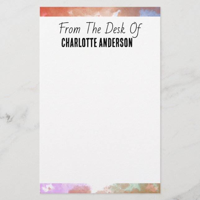 Cute Simple Pastel Gräns Personlig Note Brevpapper (Framsida)