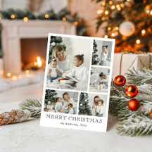 Cute Simple Photo Collage jul-Helgdag Card