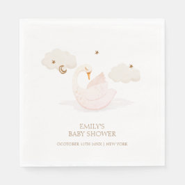 Cute Simple Princess Svan Måne Star Shower Pappersservett