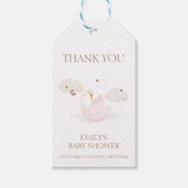Cute Simple Princess Svan Måne Star Shower Presentetikett