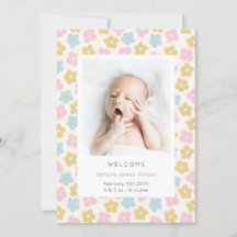 Cute Simple Rainbow Blommigt Watercolor Birth
