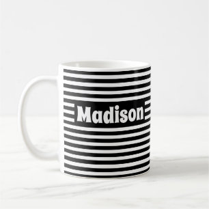Cute Simple Rand Black and White Custom Name Kaffemugg