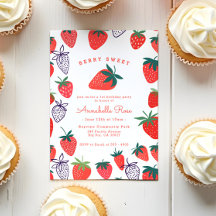 Cute Simple Red Berry Sweet Birthday
