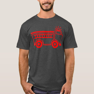 Cute Simple Red Firecar för Birthday Boy eller T Shirt