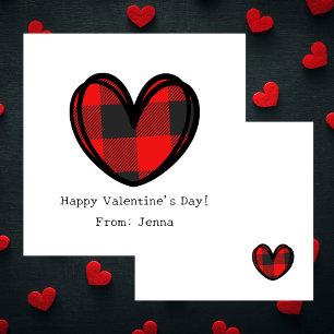 Cute Simple Red Heart Valentines day Anteckningskort