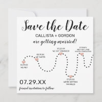 Cute Simple Ro Guld Black White Timeline Bröllop