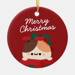 Cute Simple Roligt God jul Julgransprydnad Keramik