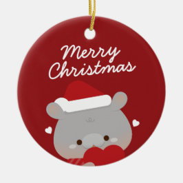 Cute Simple Roligt God jul Julgransprydnad Keramik