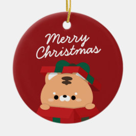 Cute Simple Roligt God jul Julgransprydnad Keramik