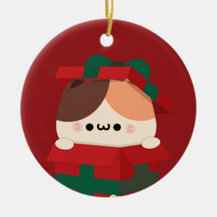 Cute Simple Roligt God jul Julgransprydnad Keramik
