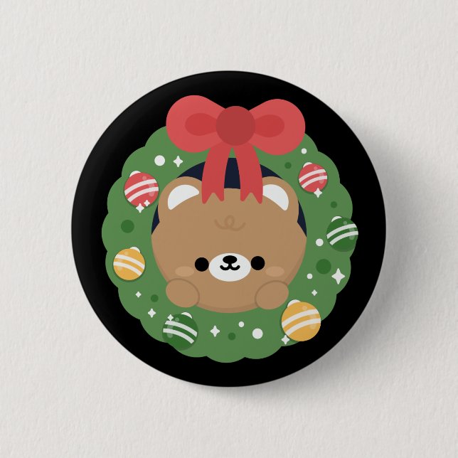 Cute Simple Roligt God jul Knapp (Framsida)