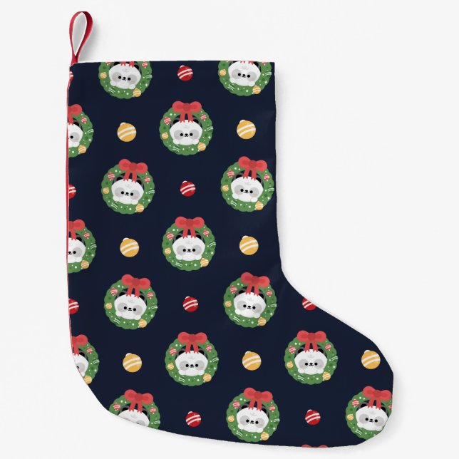 Cute Simple Roligt God jul Liten Julstrumpa (Framsidan)