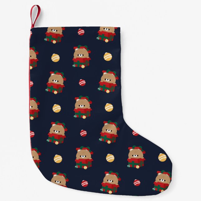 Cute Simple Roligt God jul Liten Julstrumpa (Framsidan)