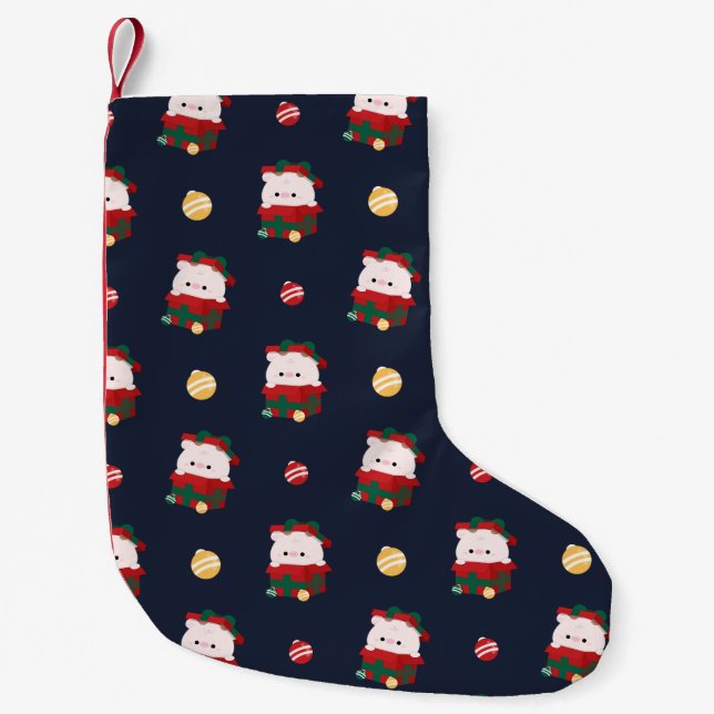 Cute Simple Roligt God jul Liten Julstrumpa (Framsidan)